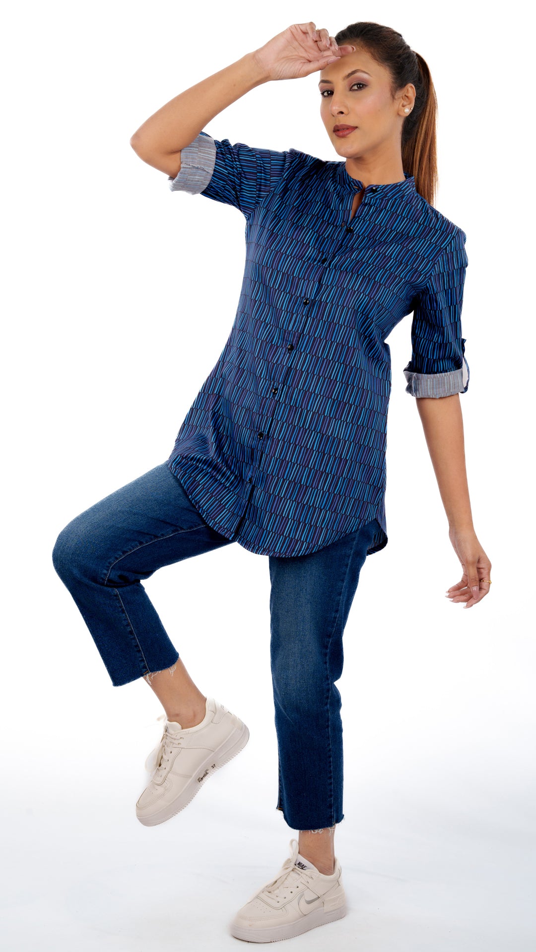 African Block A Chhori Hip Covered Shirt