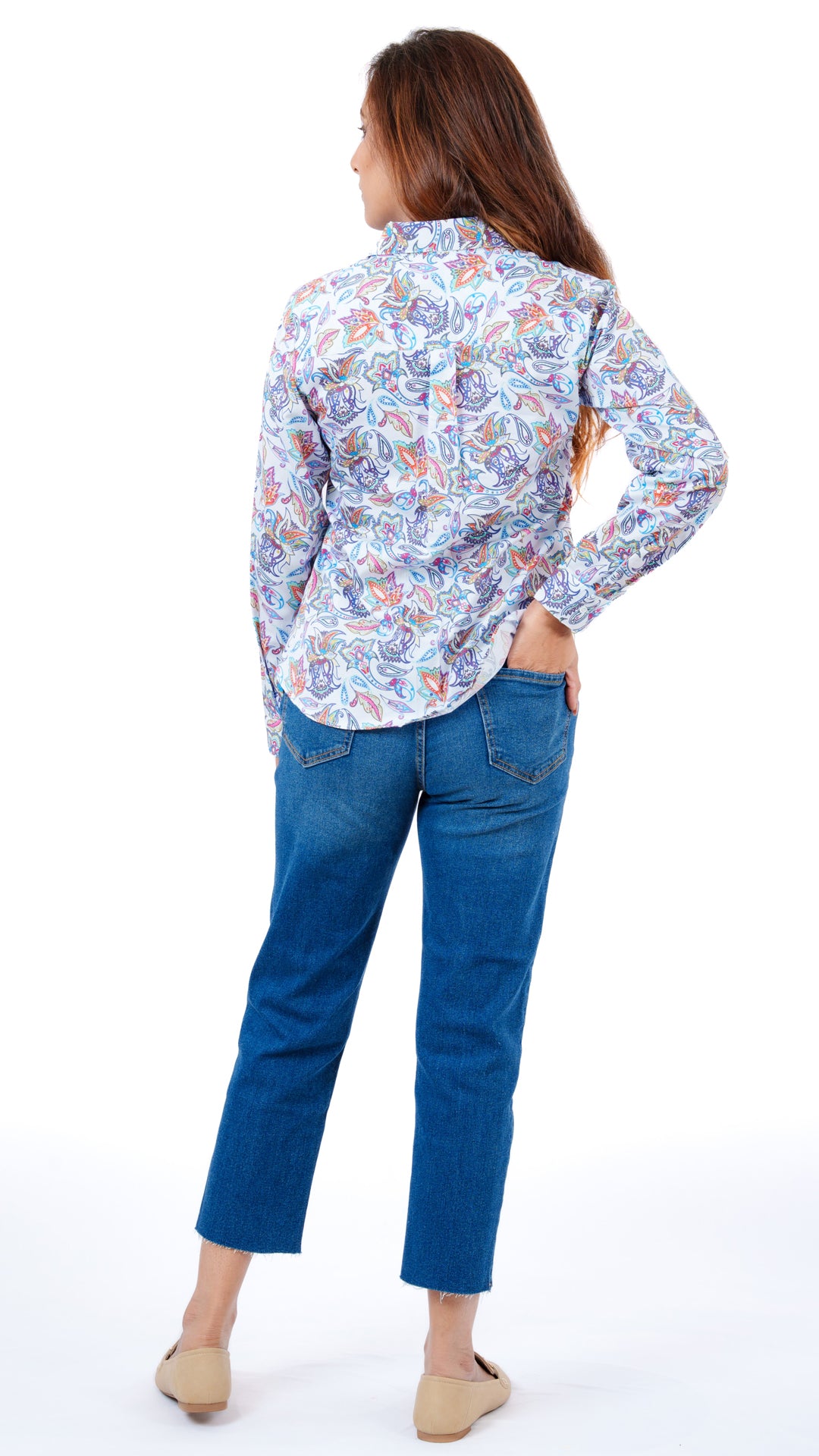 Aromatic Paisley A Chhori Hip Length Full Sleeve Shirt