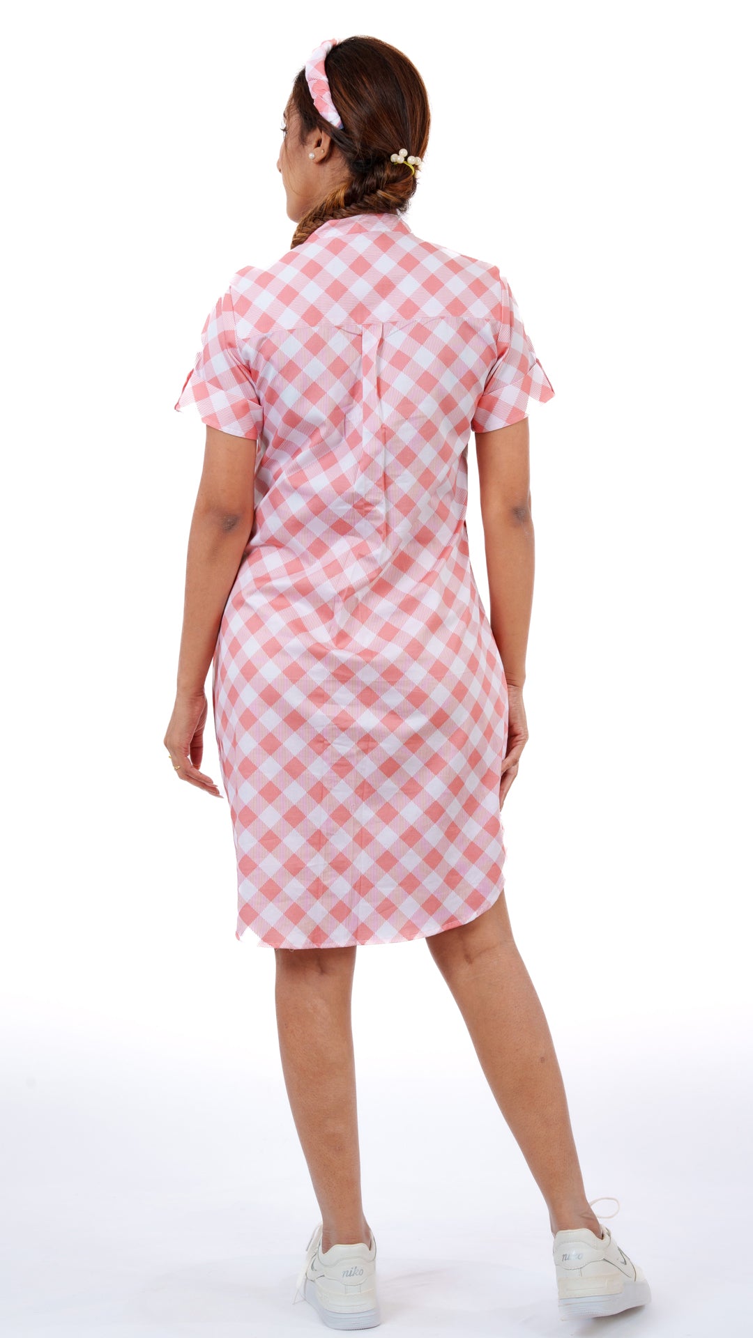 Diagonal peach A Chhori Knee Length Tunic