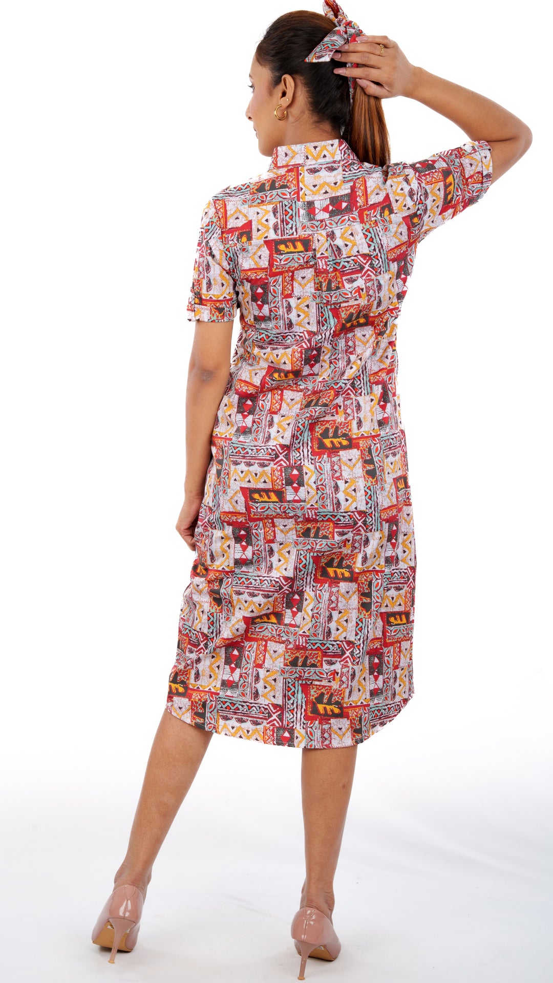 Ethnic Fusion A Chhori Half Sleeves Below Knee Tunic