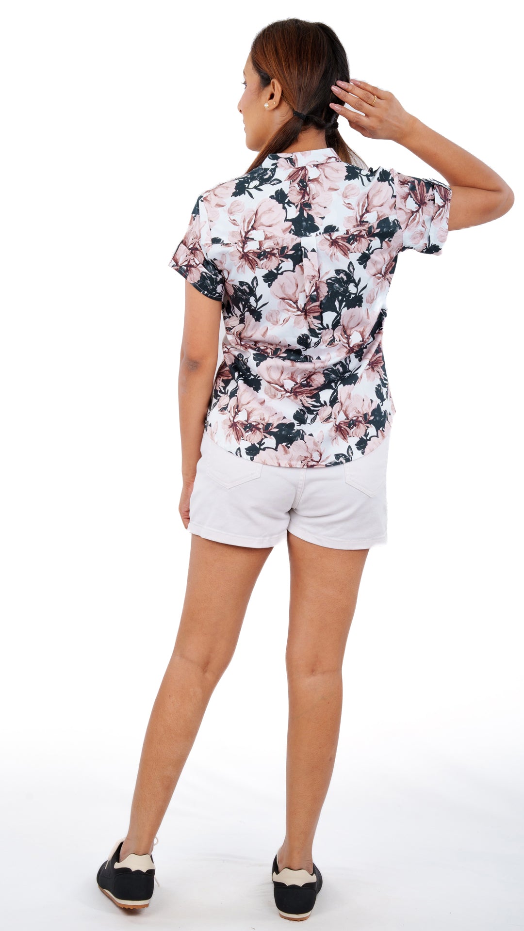 Flower Splash A Chhori Hip Length Shirt