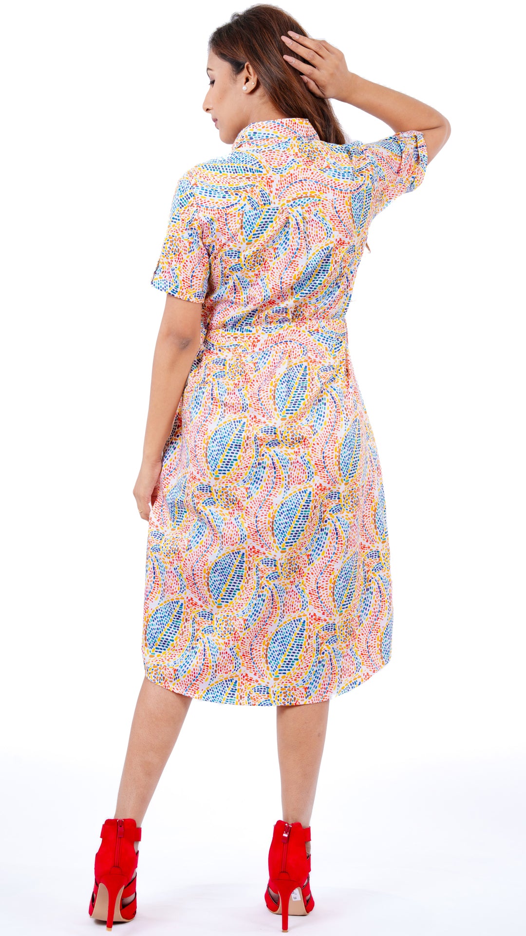 Mango Leaves A Chhori Half Sleeves Below Knee Tunic