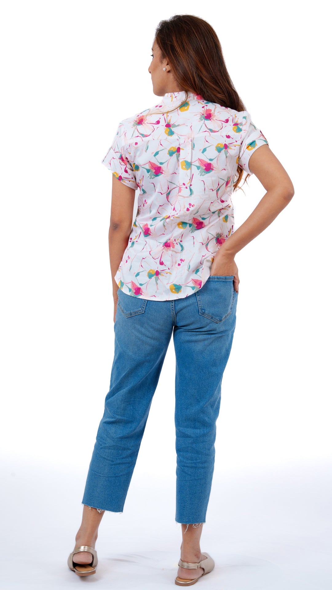 Milky Floret A Chhori Hip Length Shirt