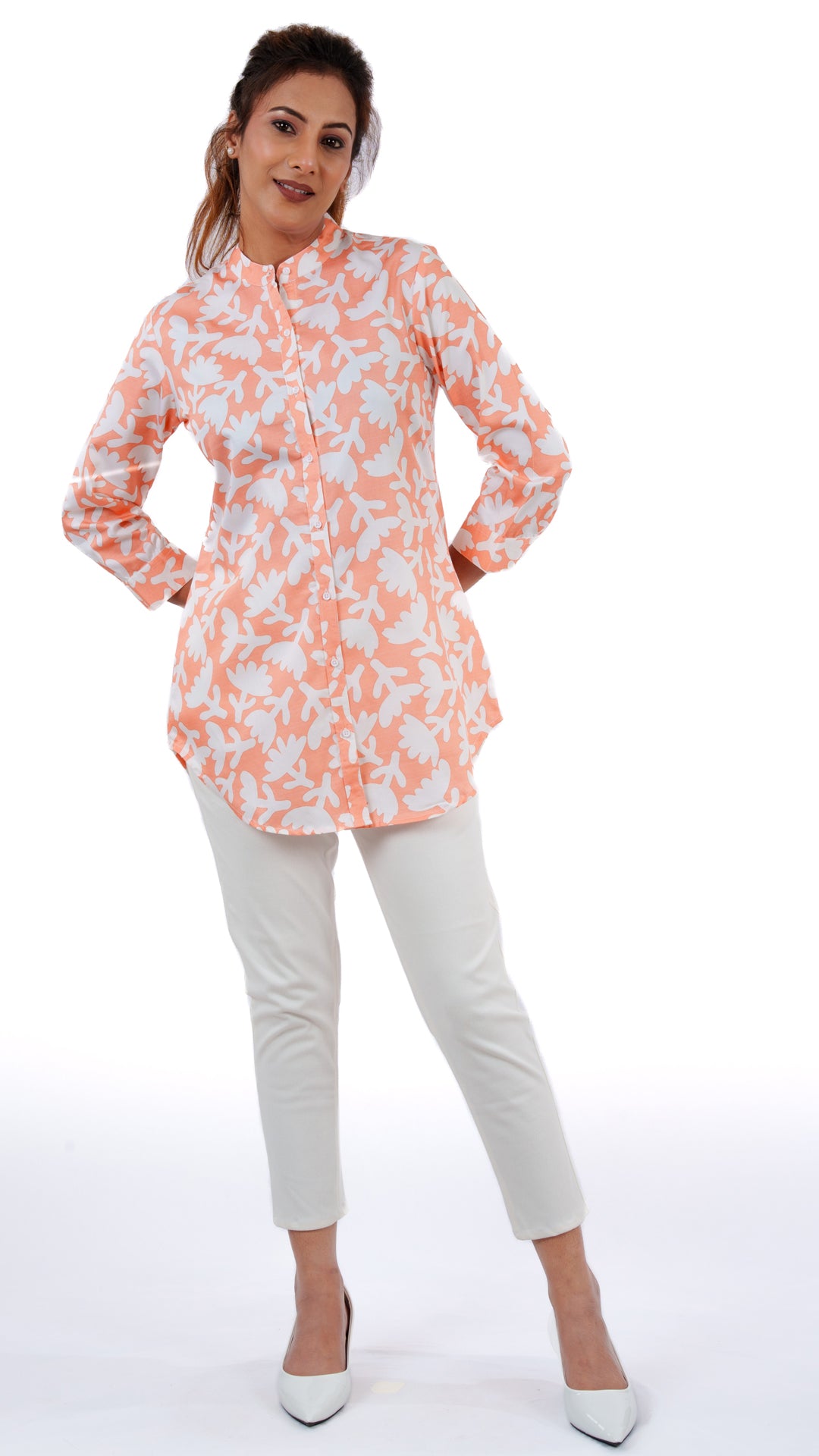 Peach Blossom A Chhori Hip Covered Shirt