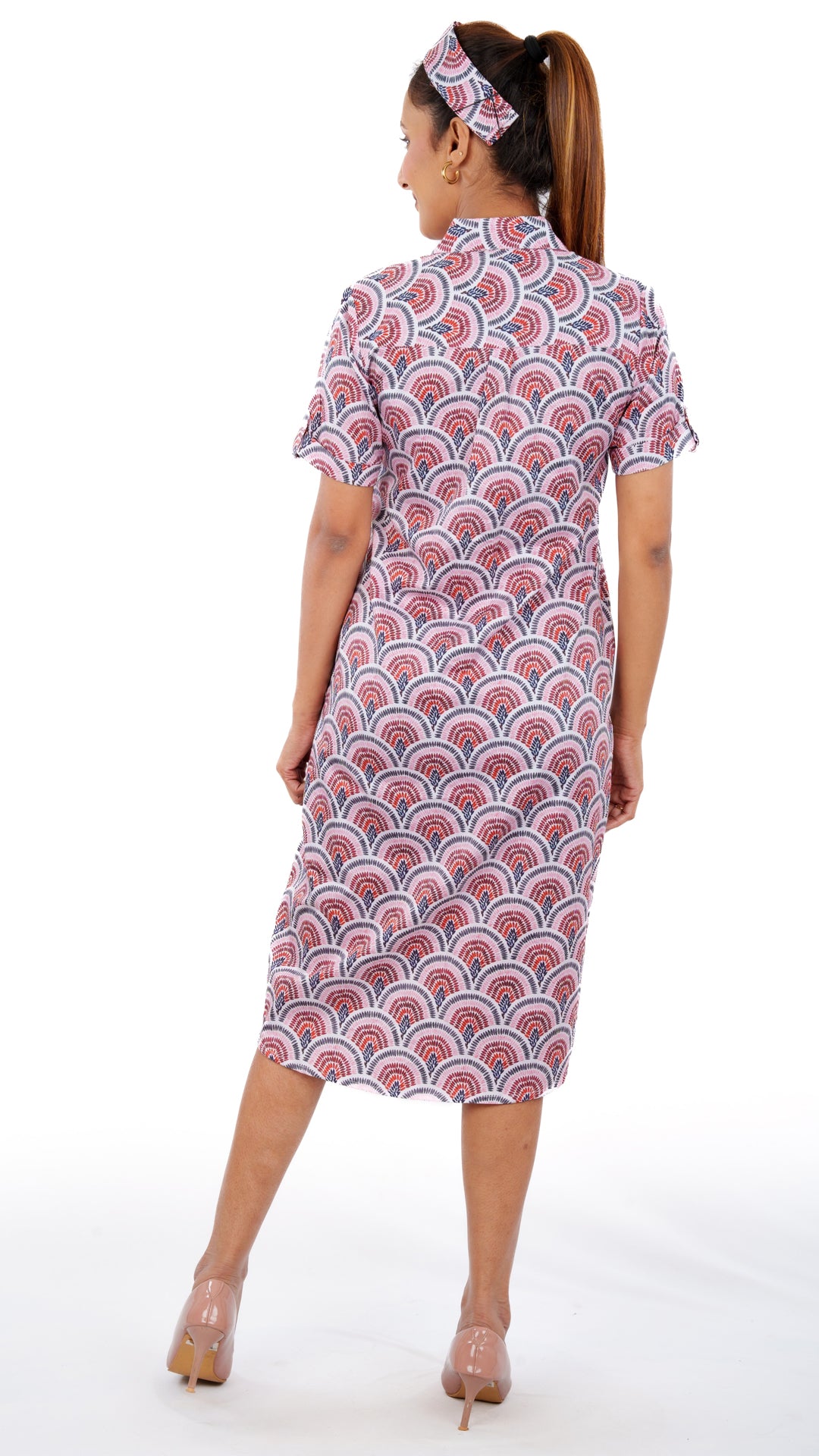 Semi Mandala A Chhori Half Sleeves Below Knee Tunic