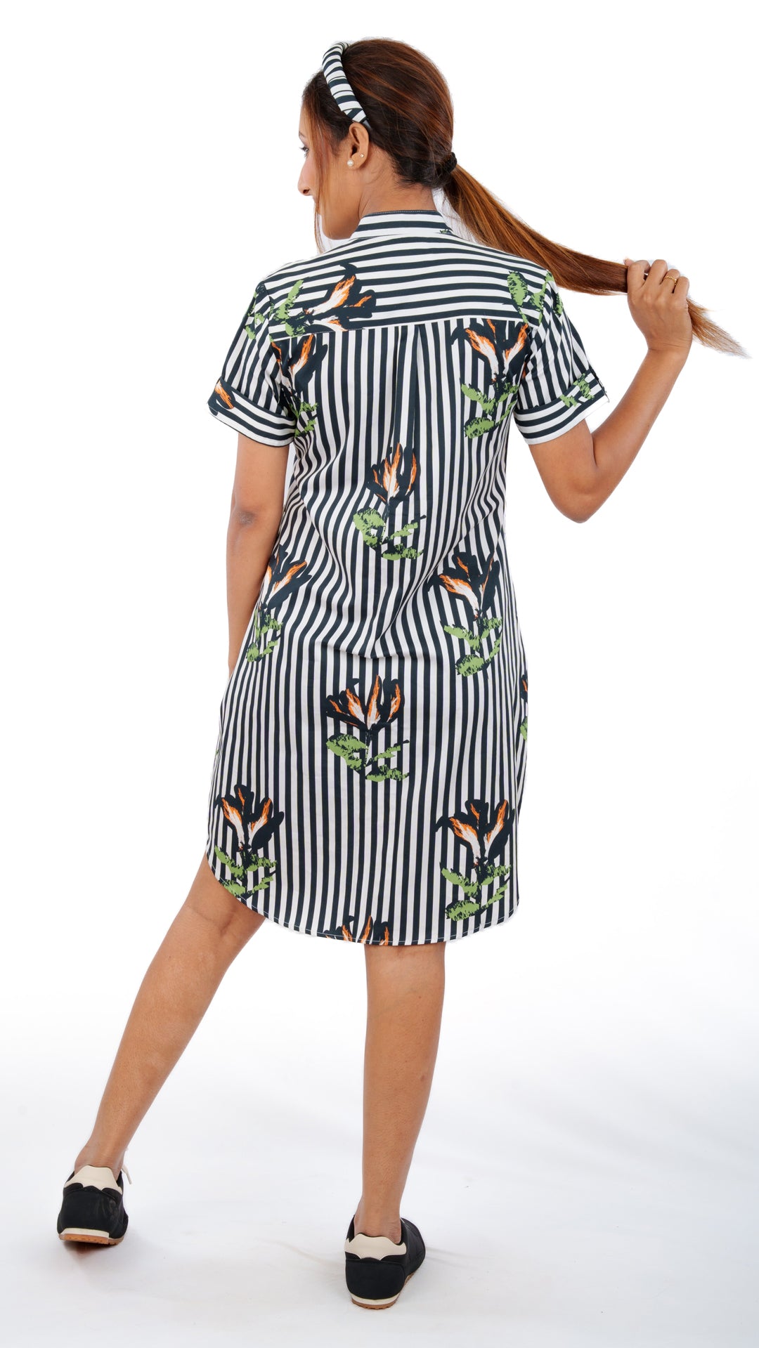 Stripe Motif A Chhori Knee Length Tunic