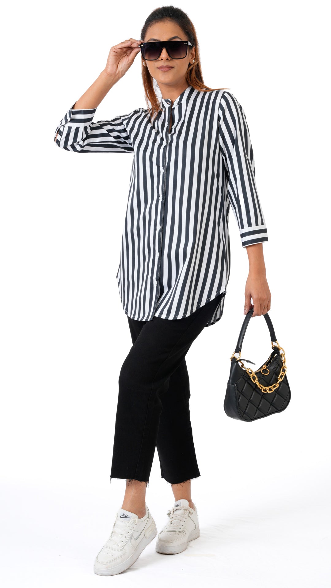 Under Section Black A Chhori Hip Covered Shirt